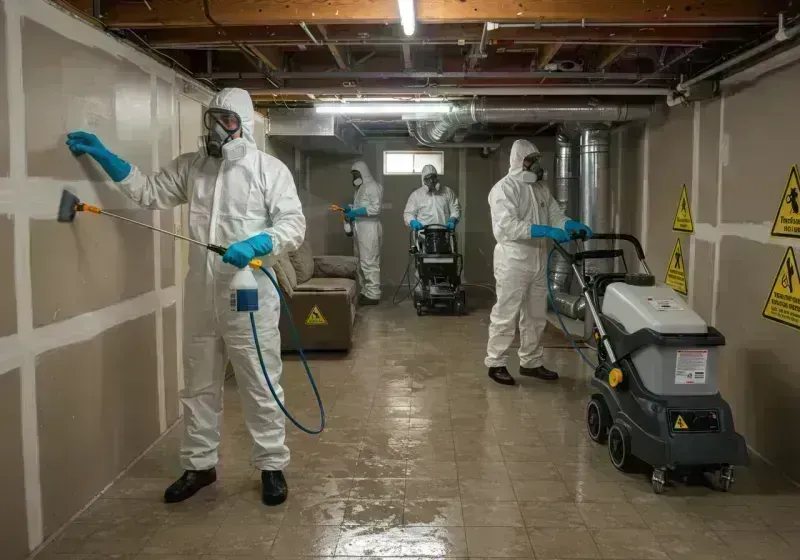 Basement Moisture Removal and Structural Drying process in Mead, CO